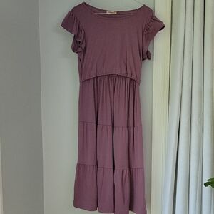 Mauve Midi Nursing Dress